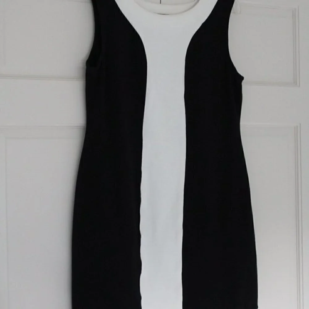 Style & Co. dress stretch black with white trim size 10